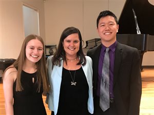 Erin Guetzloe and Andrew Li win 1st and 2nd Place in the Junior Tuesday Musical Club Competition Senior Division